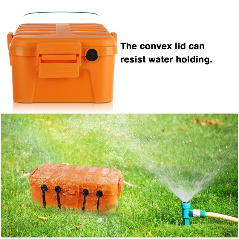 Flemoon Large Outdoor Electrical Box, IP54 Waterproof Outdoor Extension Cord Cover Weatherproof, Protect Outlet, Plug, Socket, Timer, Power Strip, Holiday Light Decoration, Orange - Image 5